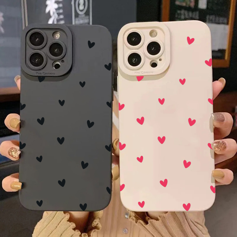 Samsung Galaxy A55 - Casing Pelindung Ponsel Motif Hati Hitam