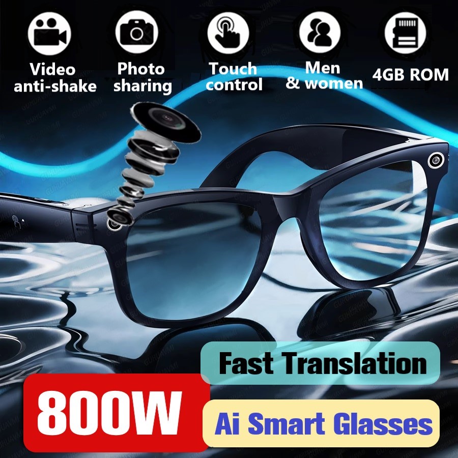 Smart Glasses Lens - Kacamata Pintar Trendi Dengan Kamera 8MP